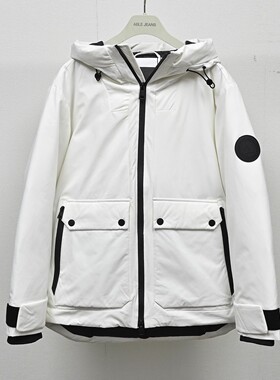 ABLE JEANS中性款冬季外套连帽保暖多口袋羽绒服休闲尼龙短款棉服