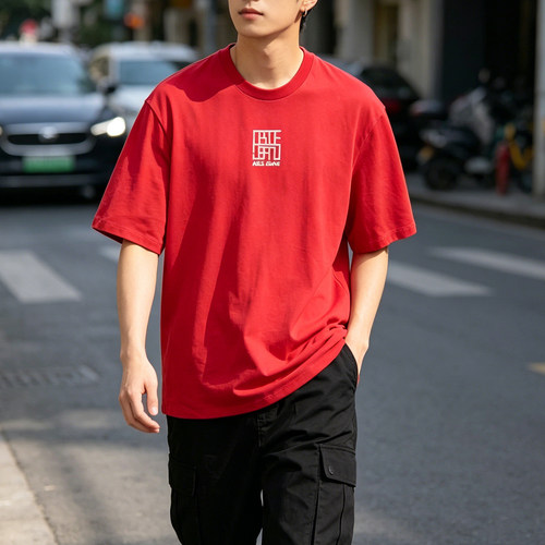 中国想象系列ABLE JEANS男女夏季纯棉宽松短袖T恤情侣体恤衫潮牌