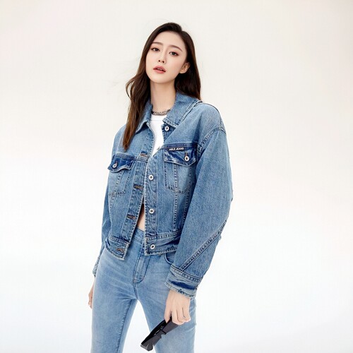 奇奇蒂蒂秋季短款宽松女牛仔夹克