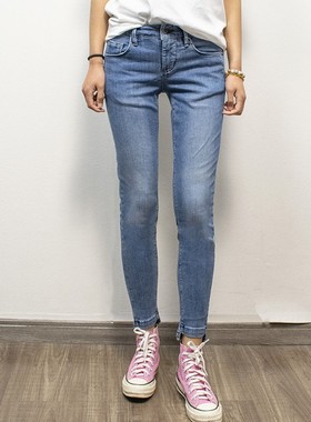 专柜正品ABLE JEANS女士春秋弹力紧身九分提臀裤牛仔裤铅笔裤小脚