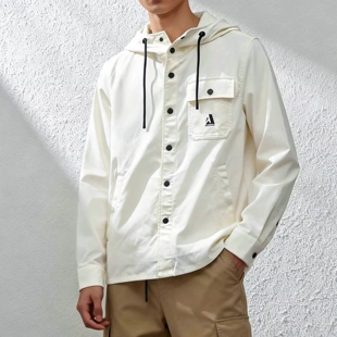 衬衫 春季 外套ABLE JEANS长袖 男女连帽夹克型衬衣贡缎棉弹休闲装