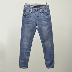 弹力牛仔裤 ABLE JEANS男士 水洗复古做旧修身 休闲小脚锥形瘦腿长裤