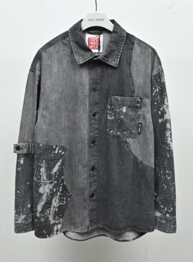 ABLE JEANS牛仔衬衫中国想象男时尚水洗休闲青年潮牌牛仔长袖衬衣