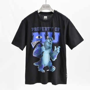 ABLE 宽松全棉圆领体恤衫 JEANS水洗男女同款 夏季 怪物印花短袖 新款