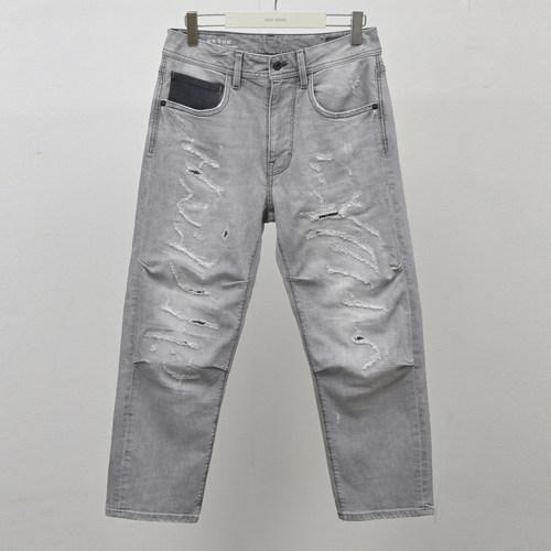 春季ABLEJEANS男破洞滑板牛仔裤