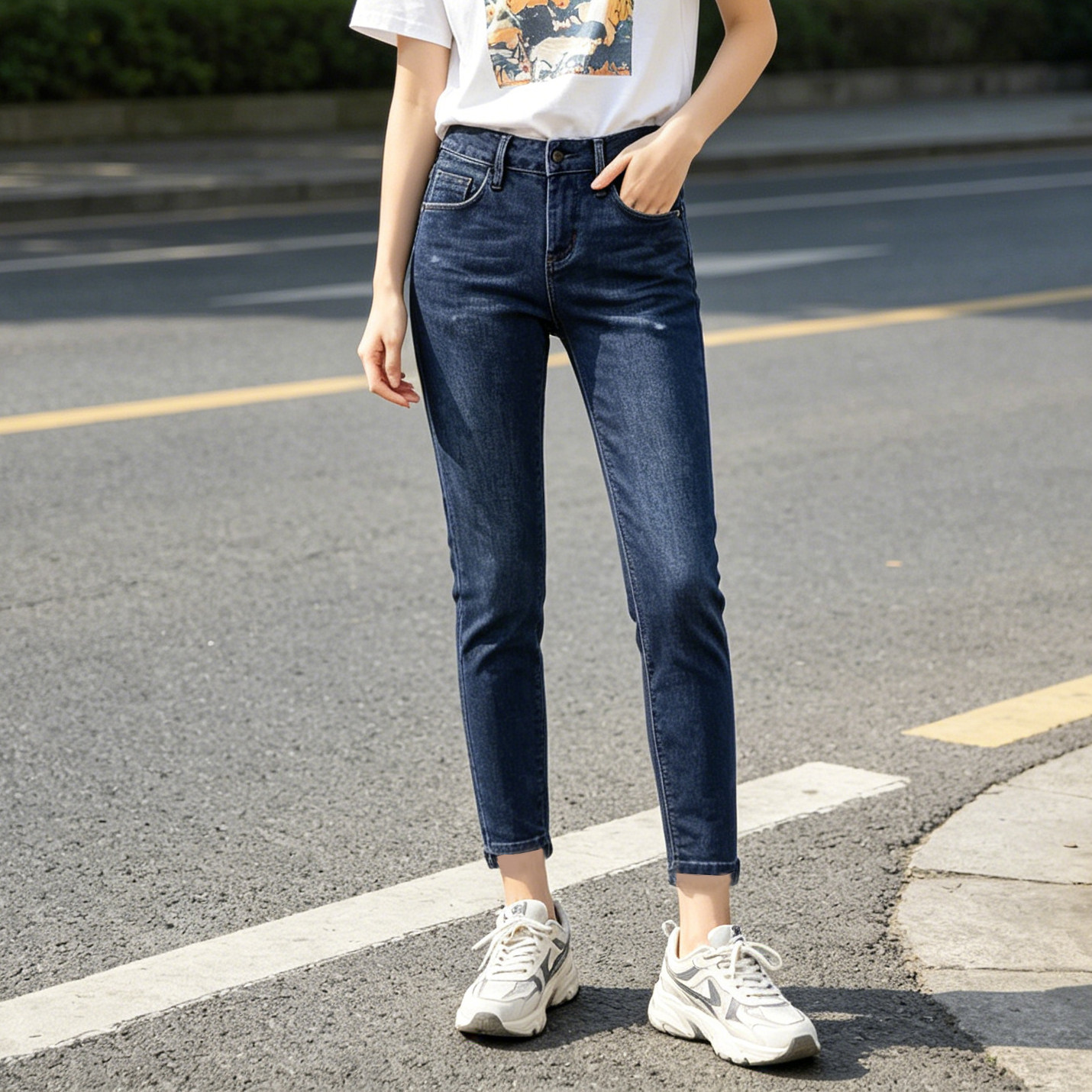ABLEJEANS紧身牛仔裤女提臀裤子