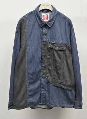 孤品中国想象联名款ABLE JEANS男士拼接牛仔衬衫休闲外套青年