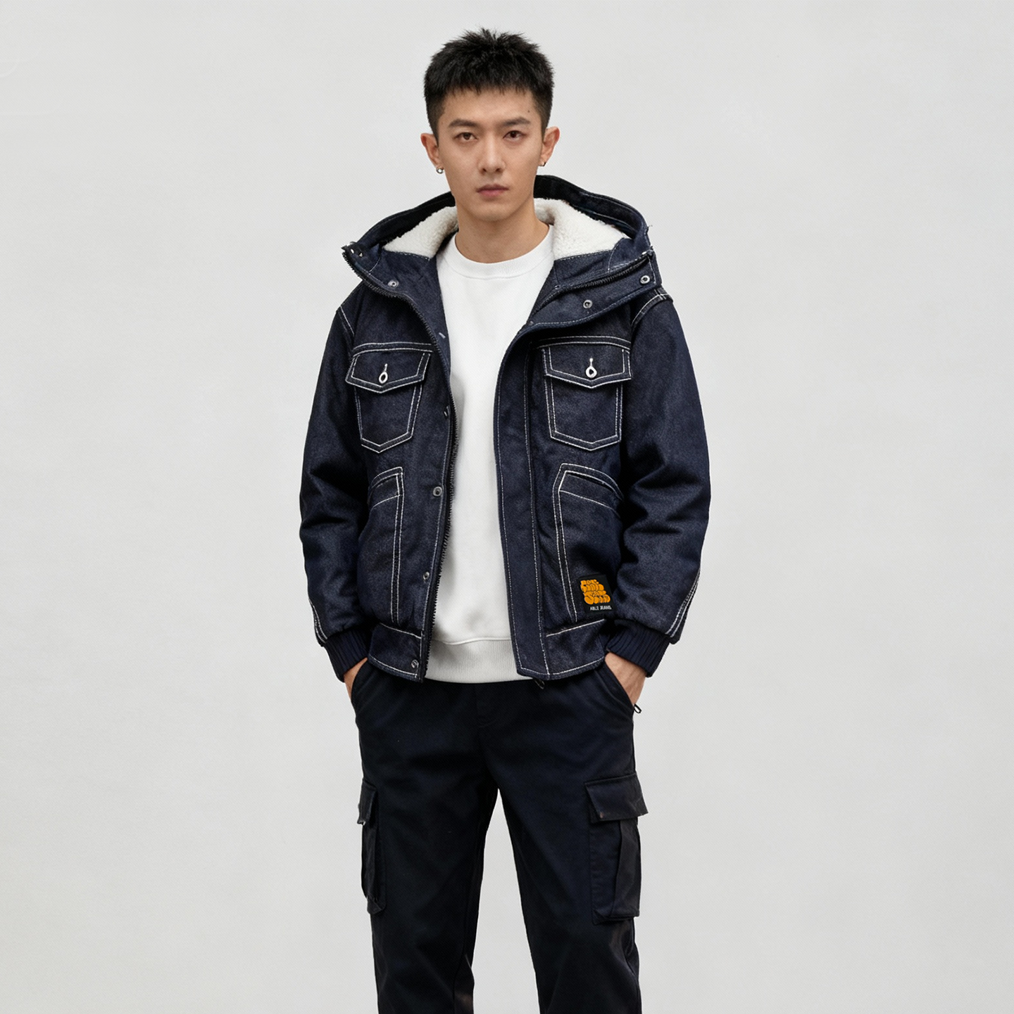 超值冬季加厚重磅仿羊羔绒男棉衣