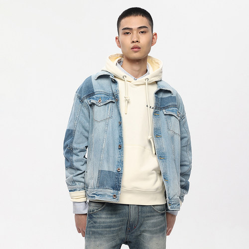 ABLEJEANS男女宽松刺绣牛仔夹克