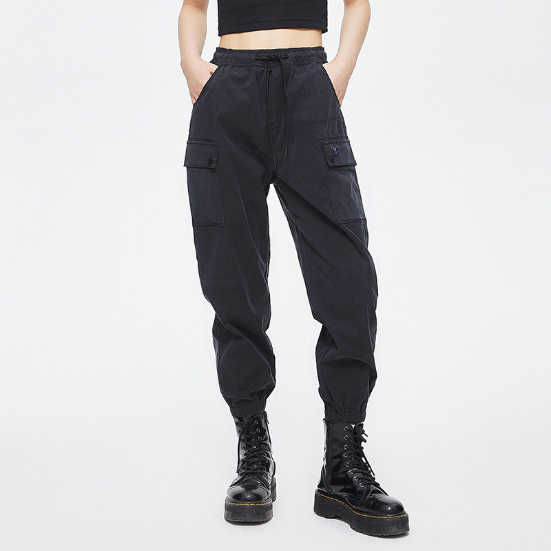 史迪奇联名款ablejeans女士水洗松紧腰工装梭织裤休闲裤春秋新款