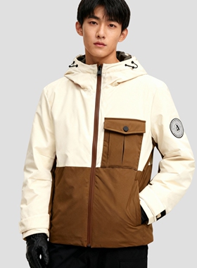 ABLE JEANS男羽绒服冬季外套连帽保暖多口袋机能外套休闲尼龙棉服