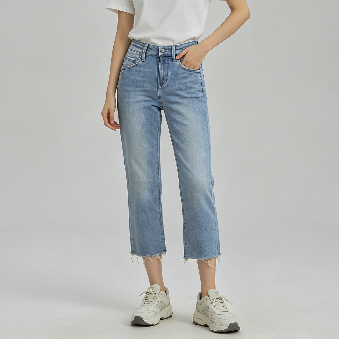 ABLEJEANS牛仔裤女微喇8分裤图片