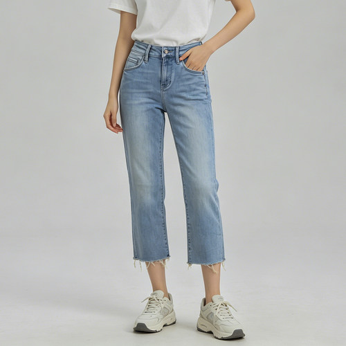 ABLEJEANS牛仔裤女微喇8分裤
