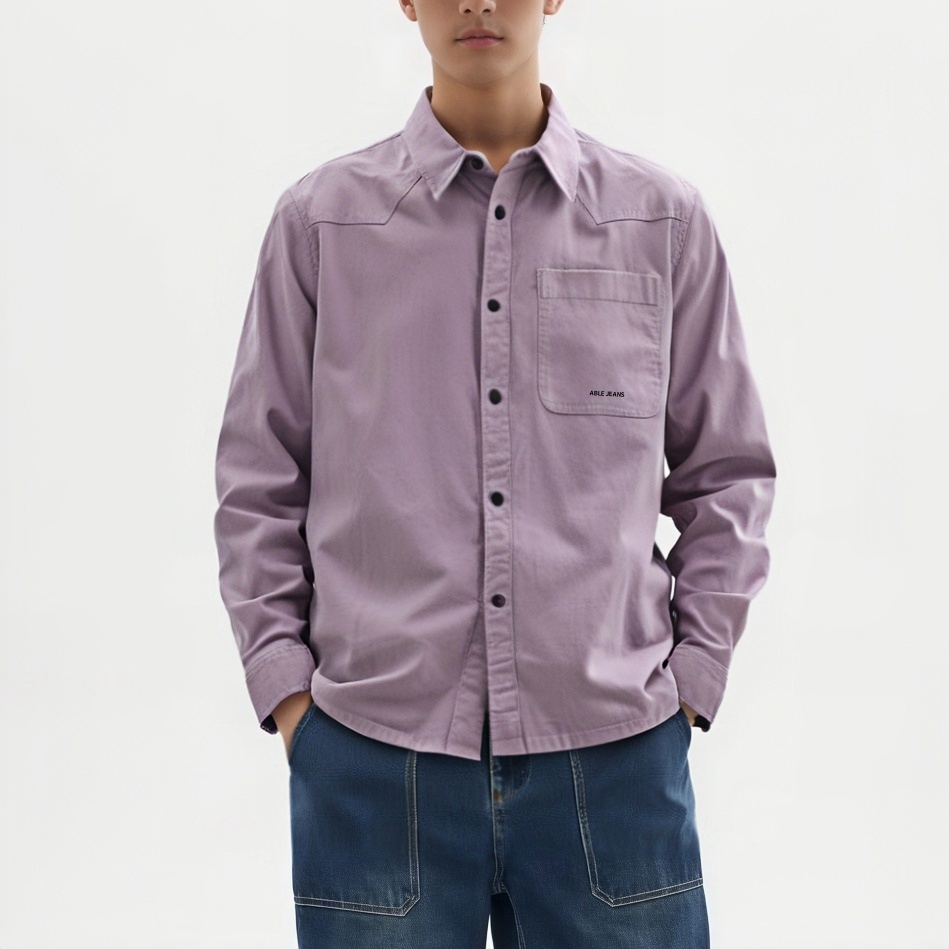 【福利清仓】ABLE JEANS衬衫男纯棉长袖工装休闲春秋潮流青年衬衣