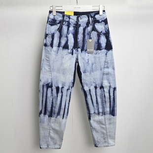 宽松高腰九分裤 ABLE 无性别扎染牛仔裤 香蕉裤 潮流 JEANS男女情侣款