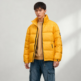 立领羽绒衣冬季 JEANS潮流男女同款 外套白鸭绒加厚 羽绒服ABLE 新款