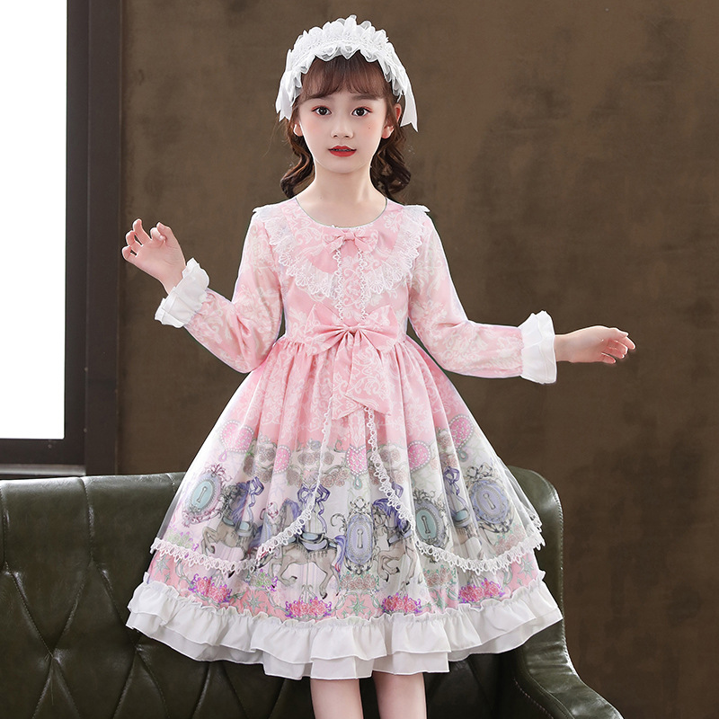 Girls Lolita skirt childrens clothes Lolita primary school childrens daily Princess Dress Lolita autumn dress