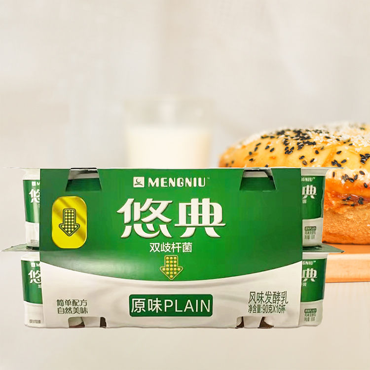蒙牛酸奶悠典风味发酵乳圆周杯90g×16杯装浓稠酸奶儿童奶早餐
