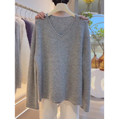 高级感宽松慵懒绵羊毛毛衣女