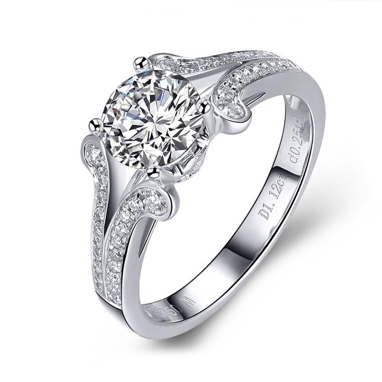 北京实体店 美钻工坊 白18k金正品一克拉钻戒/结婚求婚钻石女戒指