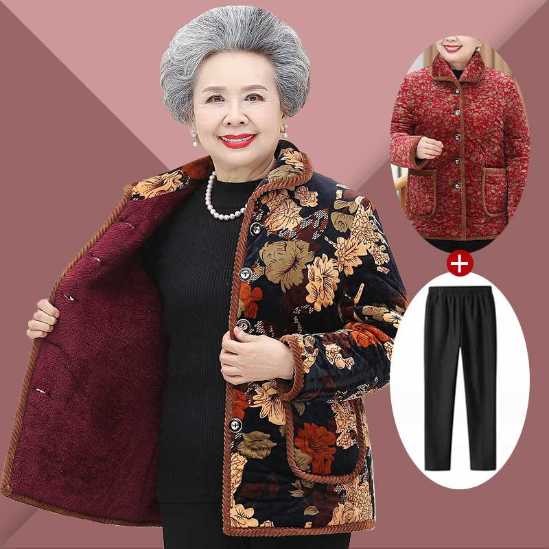 中老年人冬装棉服短款奶奶棉衣加绒加厚外套60岁妈妈老太太棉袄女,女装/女士精品,中老年女装,淘宝优惠券,粉丝福利购,淘宝优惠卷