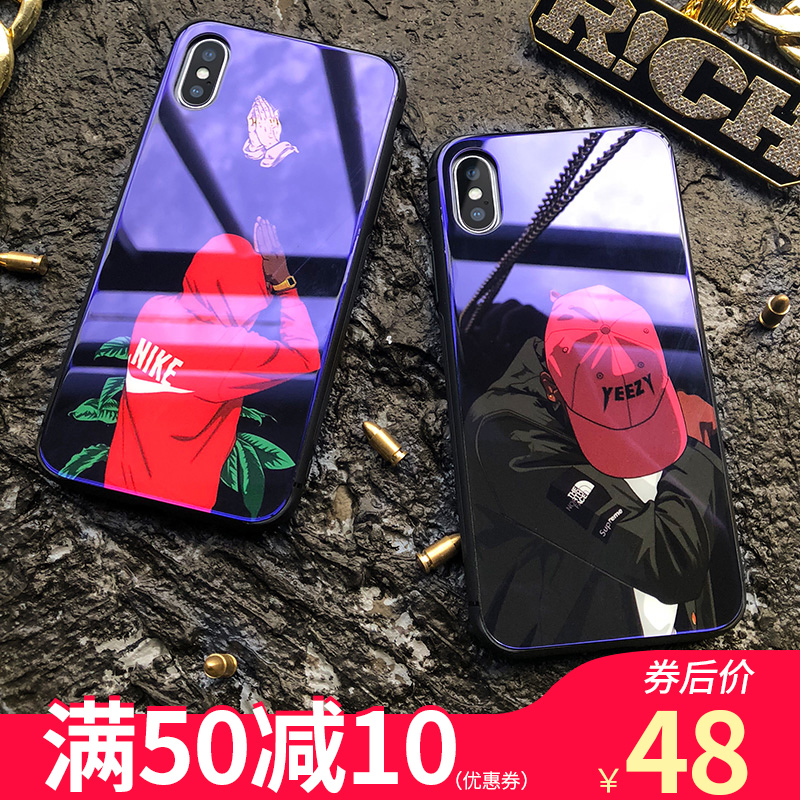 Å·ÆÕÈð˹ƻ¹ûxÊÖ»ú¿Çiphone XS maxÊÖ»ú¿Ç7p/8plus/xs/6s/6splusÀ¶¹â²£Á§¿Çins·ç³±ÅƽÖÍ·Îû¹þиöÐÔ´´ÒâÄпî