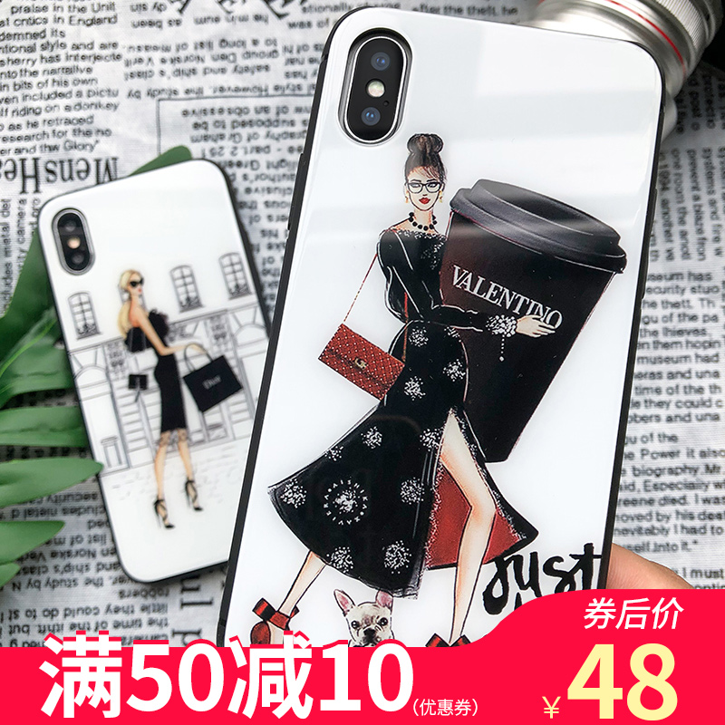 Å·ÆÕÈð˹iphoneÊÖ»ú¿ÇÆ»¹û6S/6plus/7plus/8pplus/x/xs max±£»¤Ì×ʱÉÐÅ®³±ÅÆÐ¿îins·ç³¬»ð¸Ö»¯²£Á§¿Ç