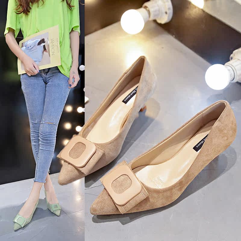 Shallow mouth Single shoes new pattern 2019 Stiletto 3 cm Small heels Versatile A pedal French girl High-heeled shoesin the Women's Shoes, Low shoes  category - from Buy2taobao.com to provide professional Taobao agent buy service