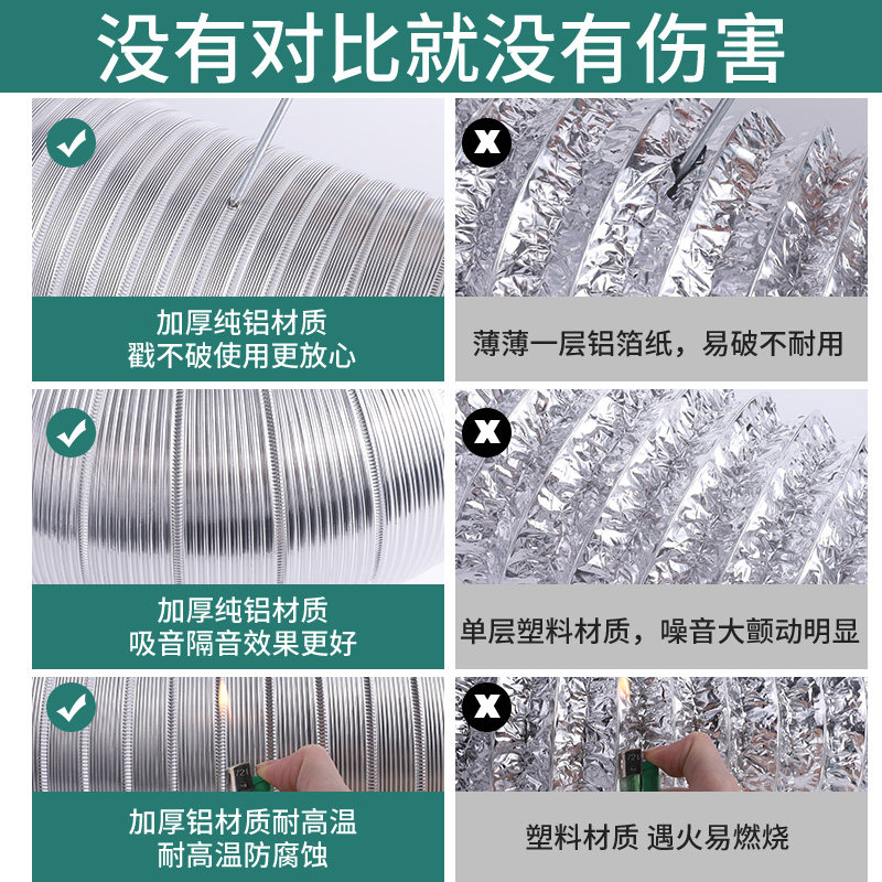 抽油烟机管排烟管油烟机管道配件油烟管管子排气管风管软管纯铝