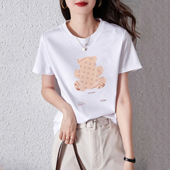 New summer loose short sleeve T-shirt with back neck