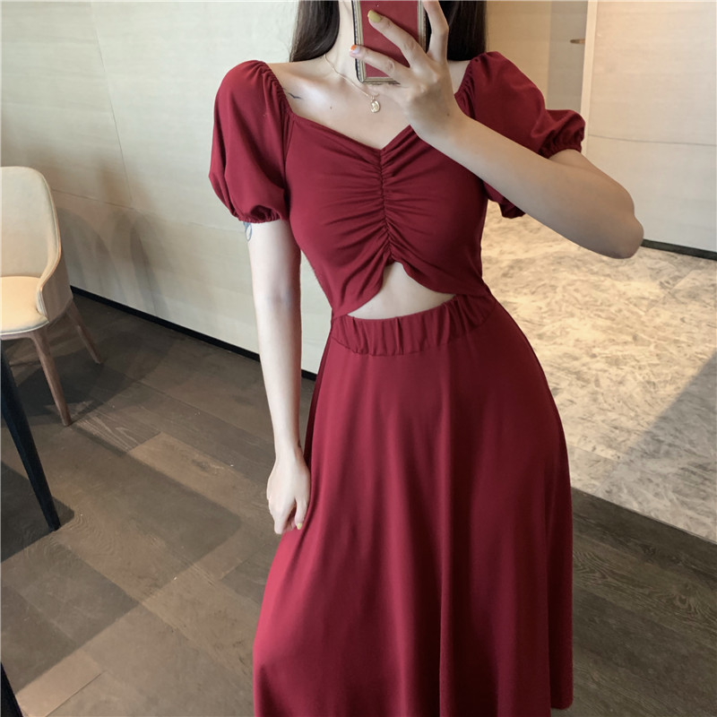 2021 summer new retro niche dress French little fragrance super fairy tea break two pieces of Platycodon grandiflorum fake dress