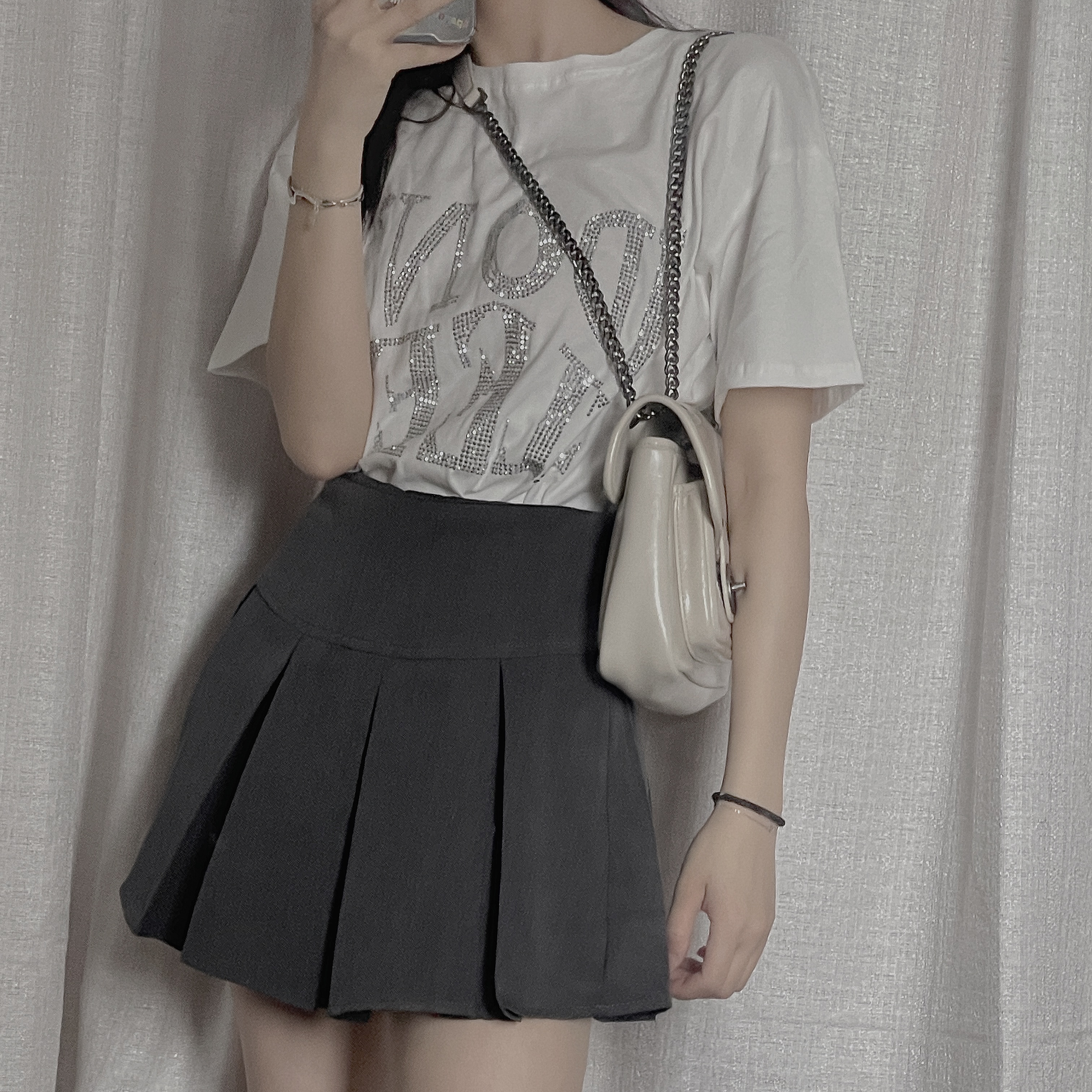 2021, new salt and sweet fried street two sets of fashion temperament goddess fan dress half dress suit