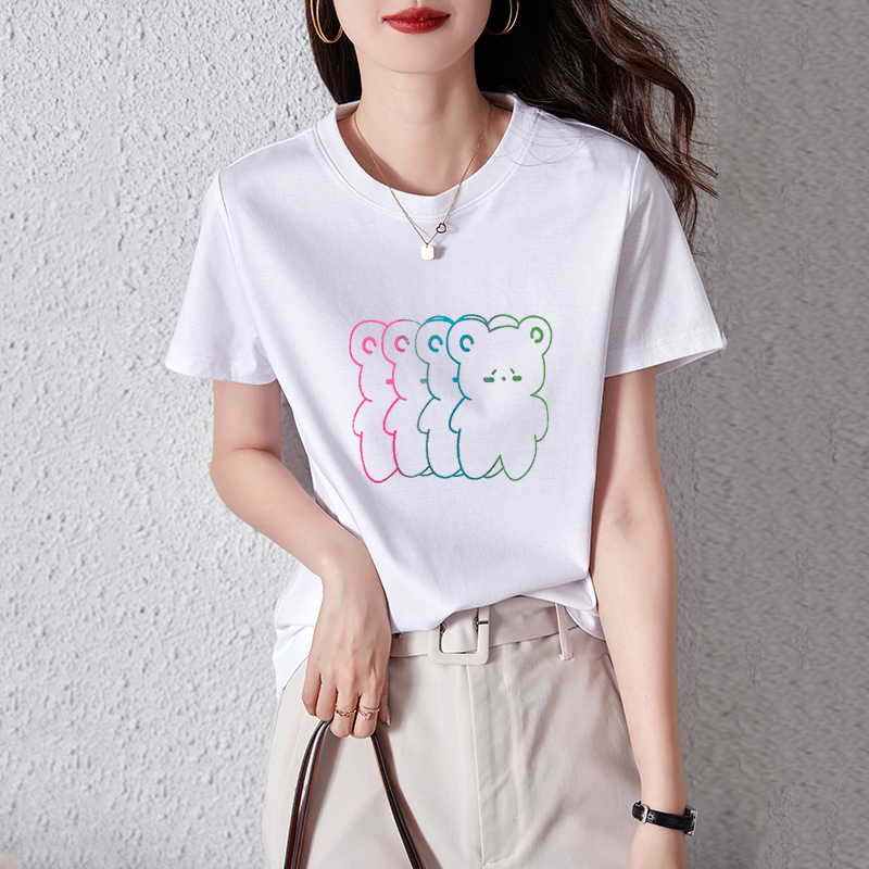 Short sleeve T-shirt with bag back collar