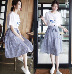 Summer dress women's new small fresh word skirt Korean fashion student two piece suit