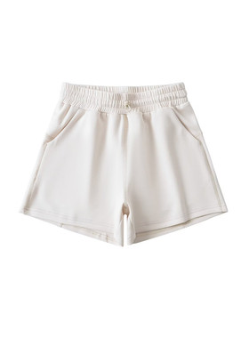 棉洋 lu风4寸运动短裤女休闲宽松高腰外穿瑜伽健身裸感热裤阔腿裤