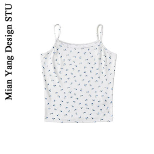 棉洋BM芭蕾小清新纯欲碎花蕾丝边性感吊带棉背心内搭睡衣居家套装