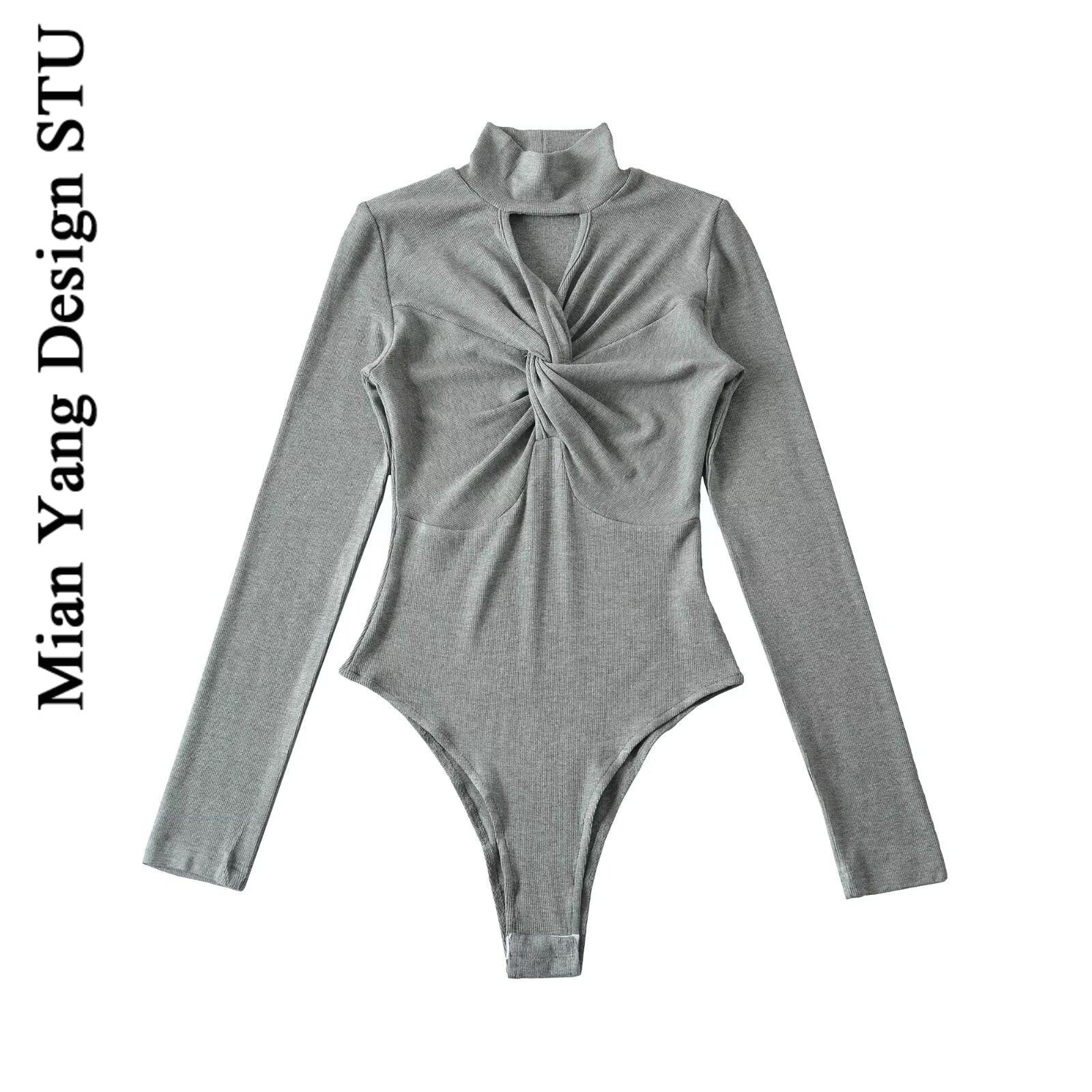 棉洋美式高领镂空性感内搭长袖T恤女 辣妹紧身抓绒扭结打底连体衣,女装/女士精品,连体衣/裤,淘宝优惠券,粉丝福利购,淘宝优惠卷