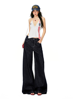 26th ootd!｜2026春季新款美式复古原牛色宽松直筒垂感拖地裤子