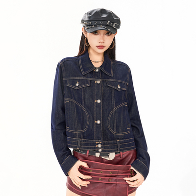 26ss | 2026美式复古做旧春夏翻领新款舒适宽松显瘦牛仔外套百搭