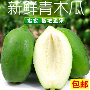 云南青木瓜傣族凉拌新鲜水果生蕃绿皮白心现摘清脆甜下奶8斤包邮