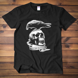 新款T恤 史泰龙敢死队3骷髅翅膀乌鸦男女恶搞短袖T恤半袖衣服