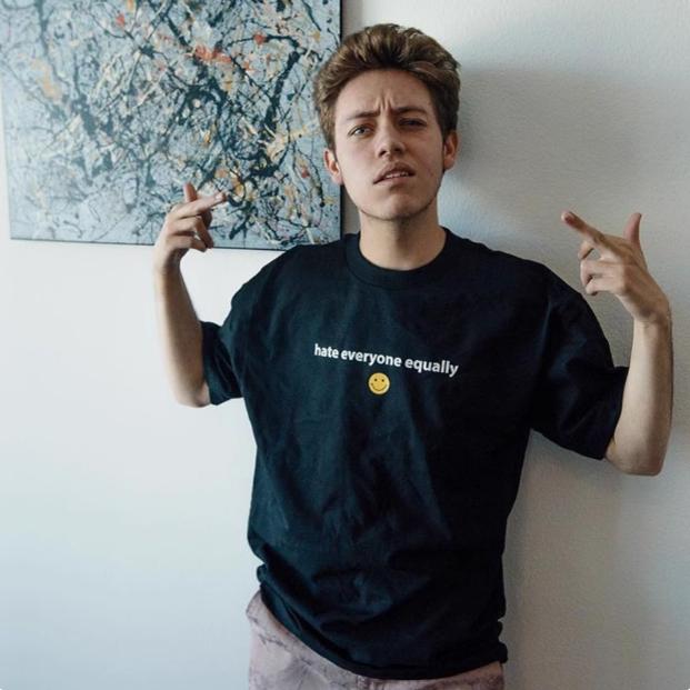 无耻之徒美剧卡尔卡神同款字母笑脸短袖t恤男女宽松纯棉半袖衫夏