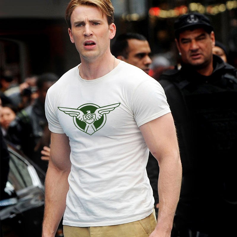 美国队长Captain America克里斯·埃文斯Chris Evans同款短袖t恤