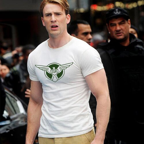 美国队长Captain America克里斯·埃文斯Chris Evans同款短袖t恤