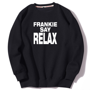 美剧老友记罗斯同款frankie say relax男女加绒宽松圆领套头卫衣
