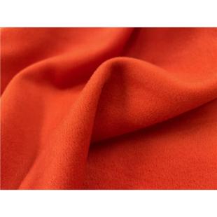 细腻垂感高含毛 橘红色顺毛羊绒羊毛毛料布料大衣斗篷汉服面料