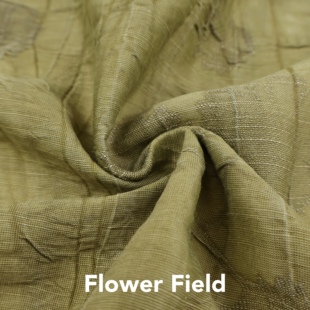 垂感不透 草木染绿色暗纹提花天丝麻亚麻棉麻面料旗袍衬衫裙布料