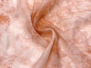 柔软微透 橘色晕染草木染扎染丝麻亚麻天丝棉布料纱裙汉服面料diy