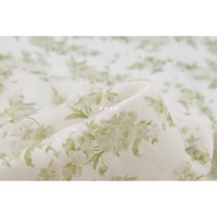 薄款半透明 淡绿色樱花暗纹提花天丝涤麻布料汉服旗袍衬衫面料diy