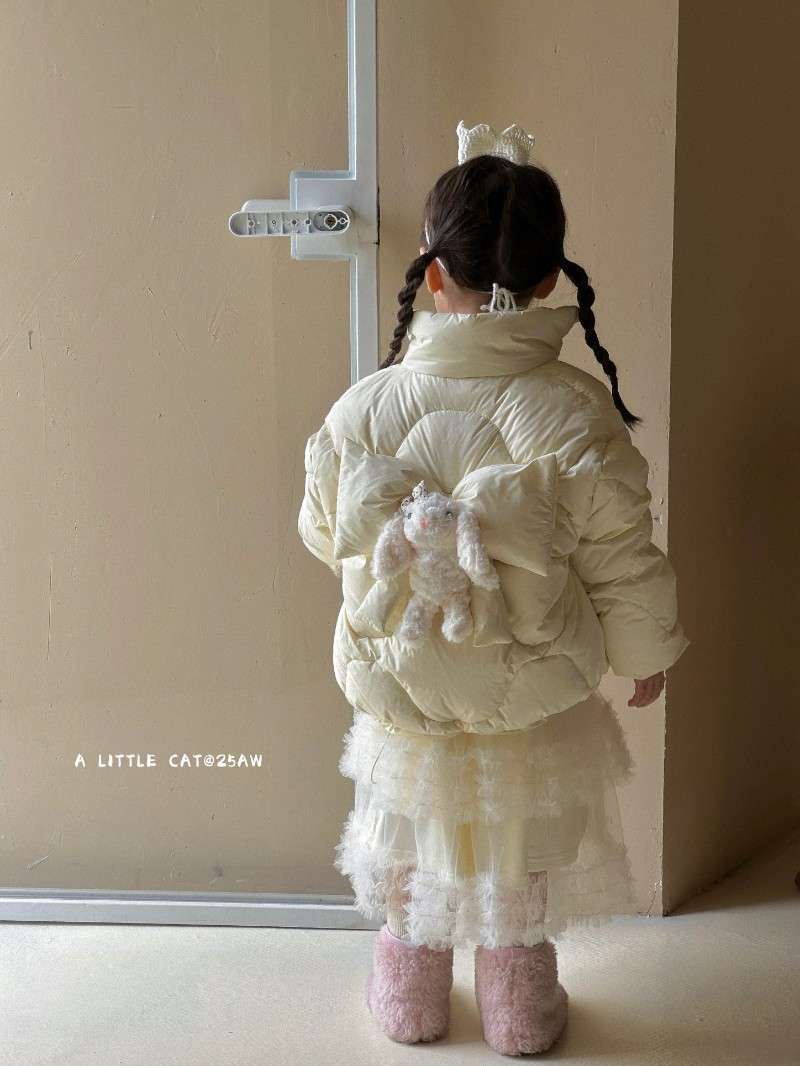 小猫集邮册90安心绒羽绒服25冬可爱甜美中童宝宝羽绒服外套